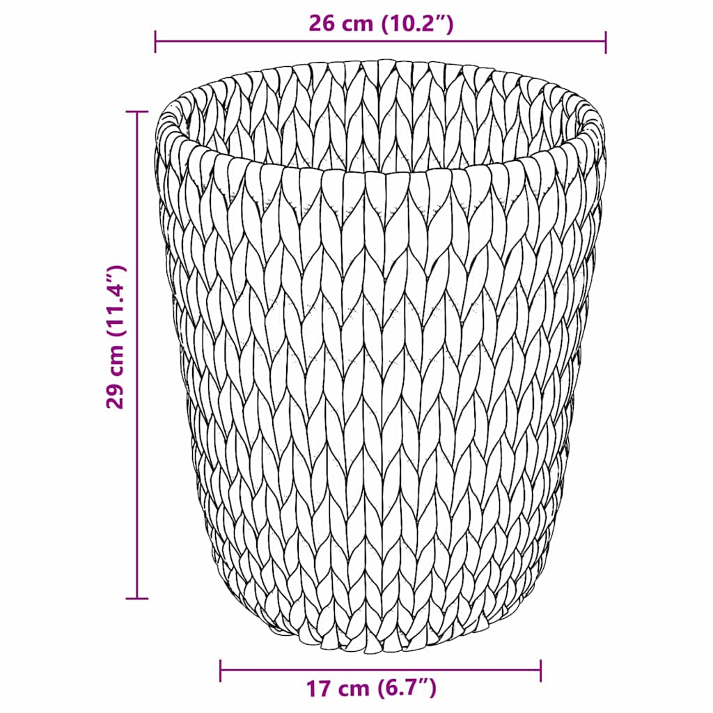 Kante za papirni otpad 2 pcs Prirodna 26 x 26 x 29 cm Zumbul