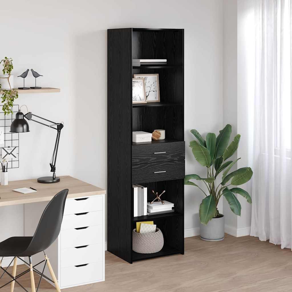 Highboard Crni hrast 50 x 42,5 x 185 cm Konstruirano drvo