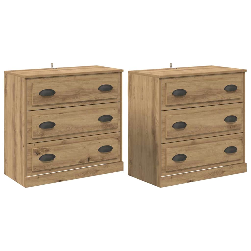 Komode s ladicama 2 pcs Umjetnički hrast 70 x 35,5 x 67,5 cm