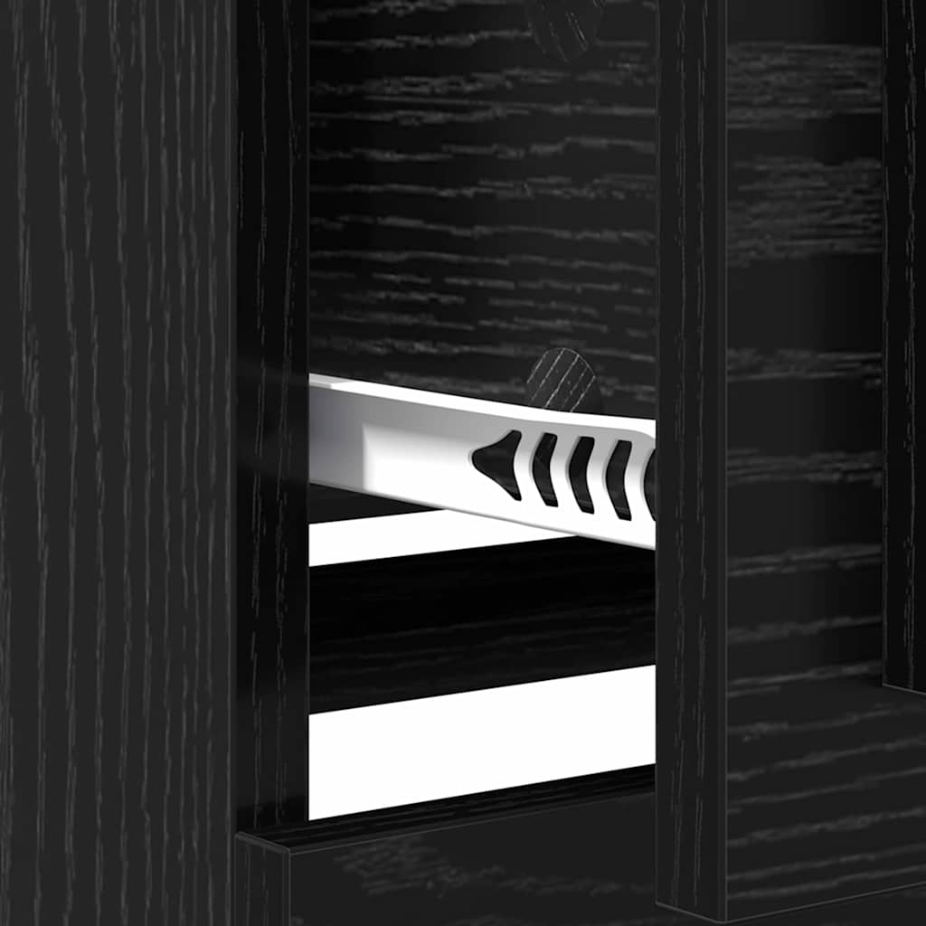 Komode 2 pcs Crni hrast 70 x 35,5 x 67,5 cm Konstruirano drvo