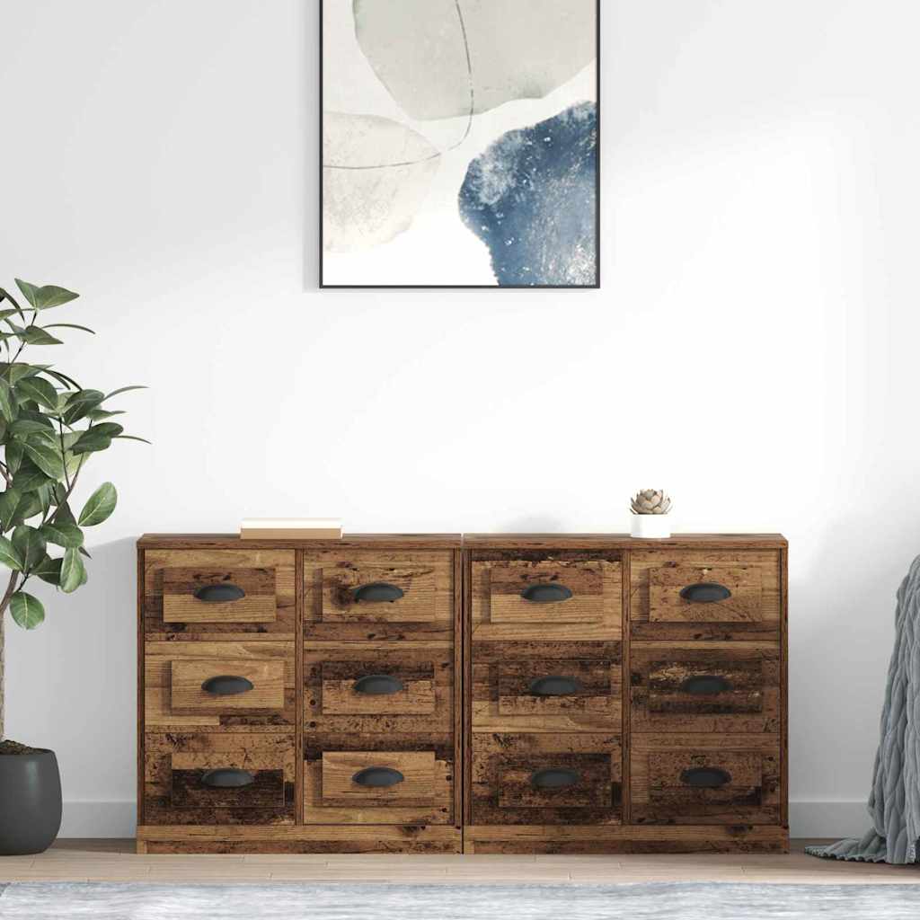 Komode 2 kom. Staro drvo 70 x 35,5 x 67,5 cm Konstruirano drvo
