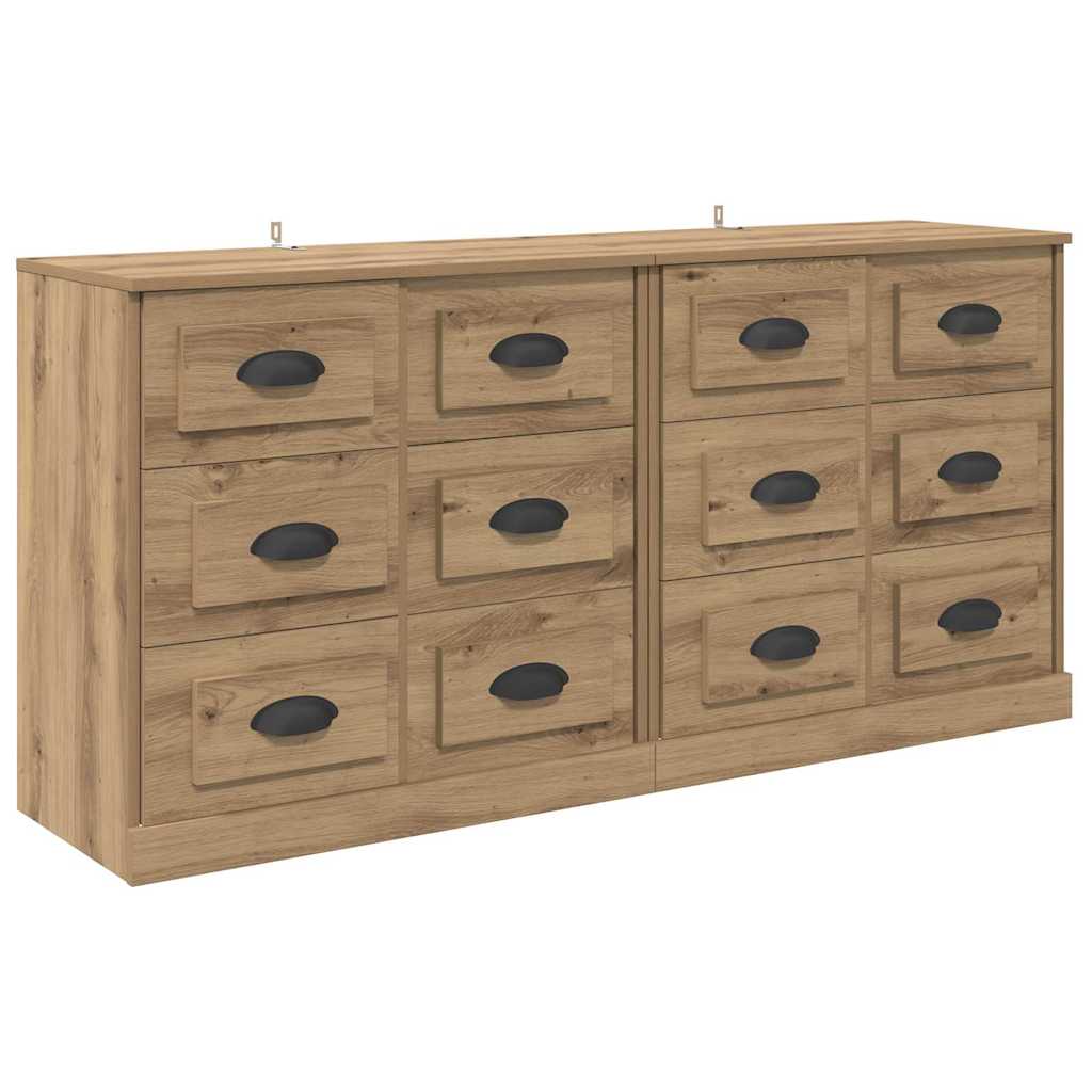 Komode 2 pcs Umjetnički hrast 70 x 35,5 x 67,5 cm