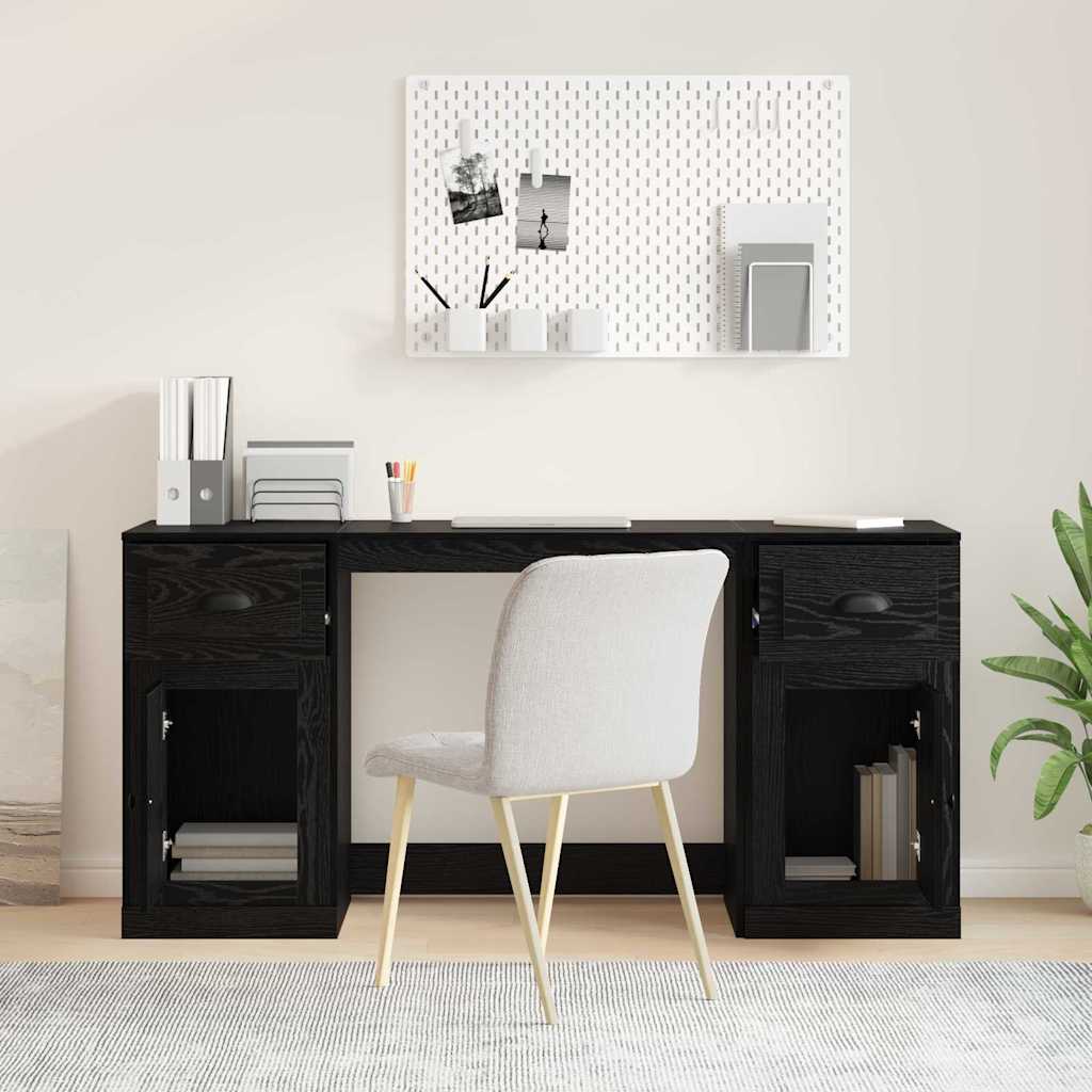 Stol s ormarom Crni hrast 154,5 x 50 x 75 cm Konstruirano drvo