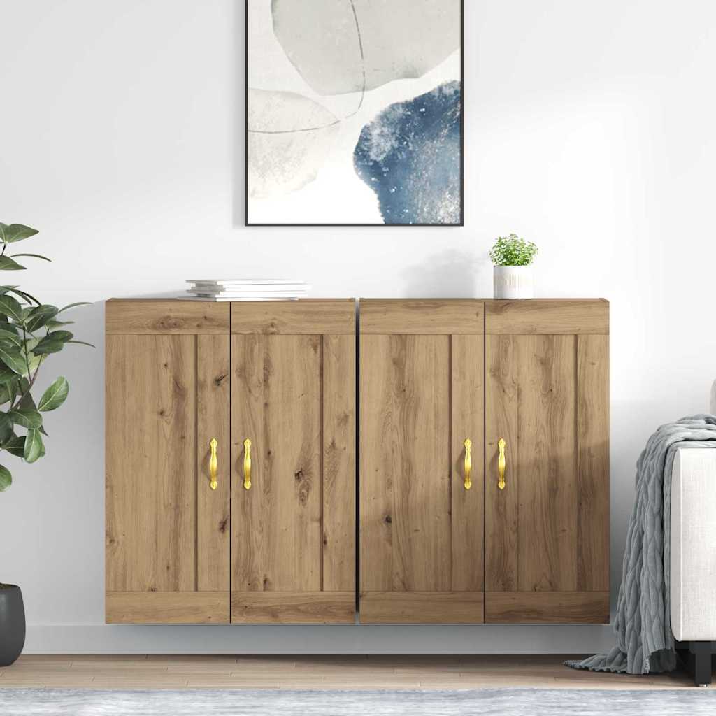 Kabinetski zidni Zidne 2 pcs Umjetnički hrast 69,5 x 34 x 90 cm