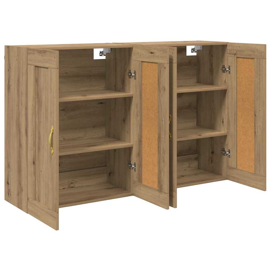 Kabinetski zidni Zidne 2 pcs Umjetnički hrast 69,5 x 34 x 90 cm