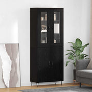Highboard Bijeli i crni hrast 69,5 x 34 x 180 cm