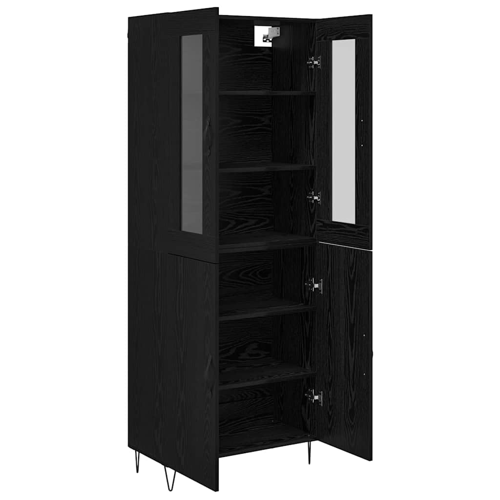 Highboard Bijeli i crni hrast 69,5 x 34 x 180 cm