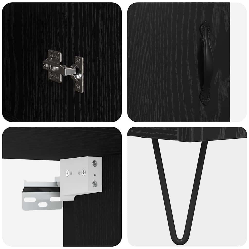 Highboard Crni hrast 69,5 x 34 x 90 cm Konstruirano drvo