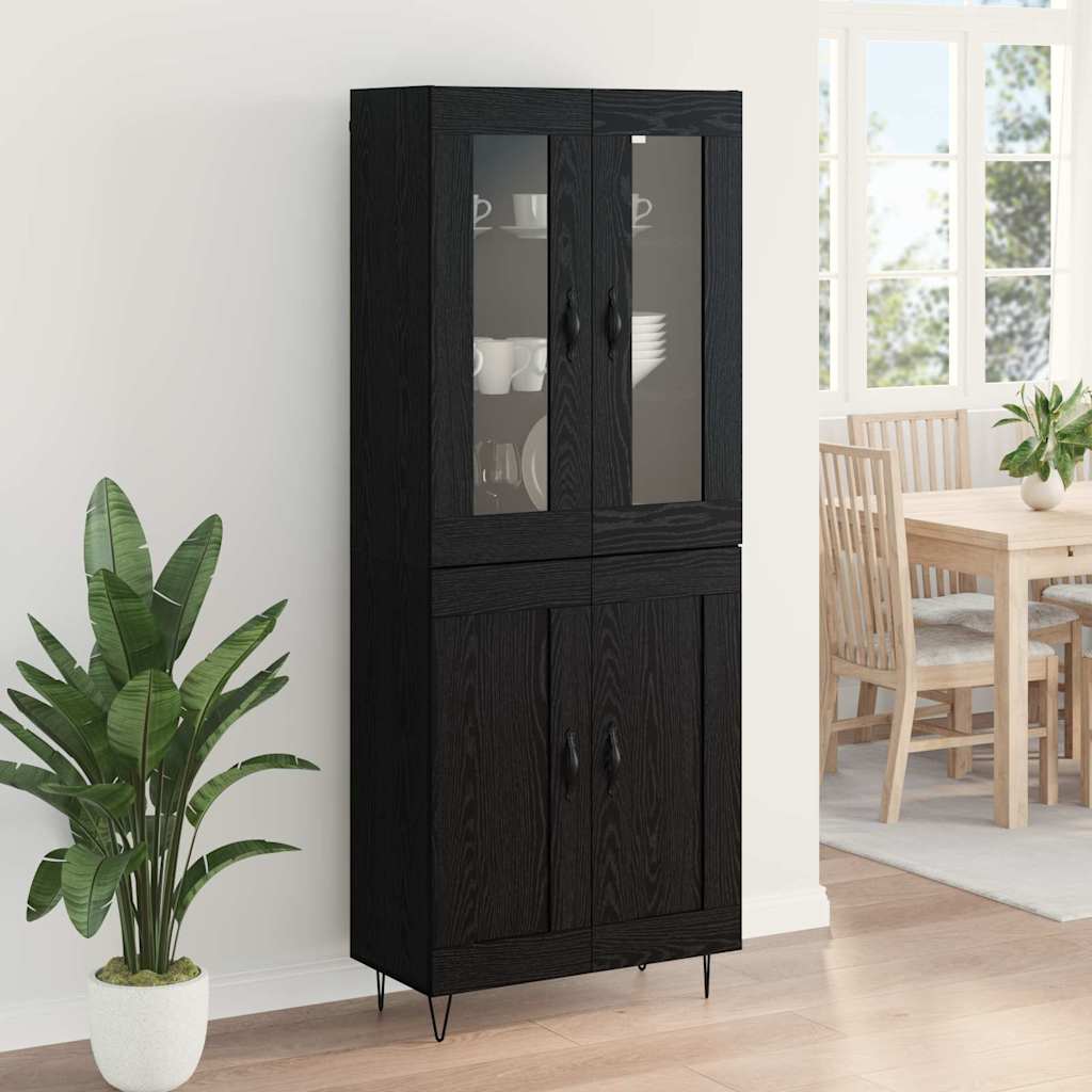Highboard Crni hrast 69,5 x 34 x 90 cm Konstruirano drvo
