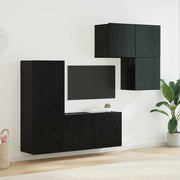 TV ormar Zidne 4 pcs Crni hrast Konstruirano drvo