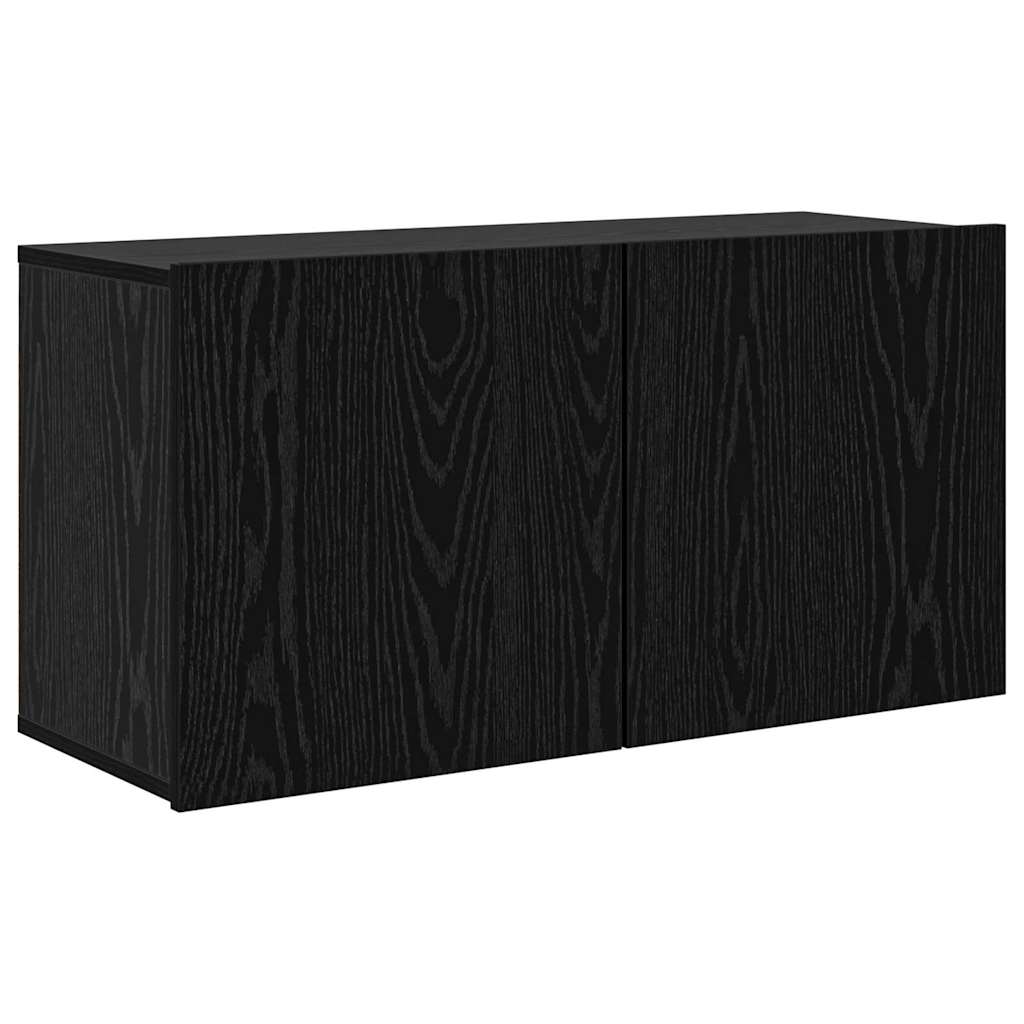 TV zidna jedinica Zidne 5 pcs Crni hrast Konstruirano drvo