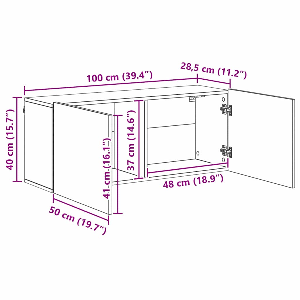 TV zidna jedinica Zidne 5 pcs Crni hrast Konstruirano drvo