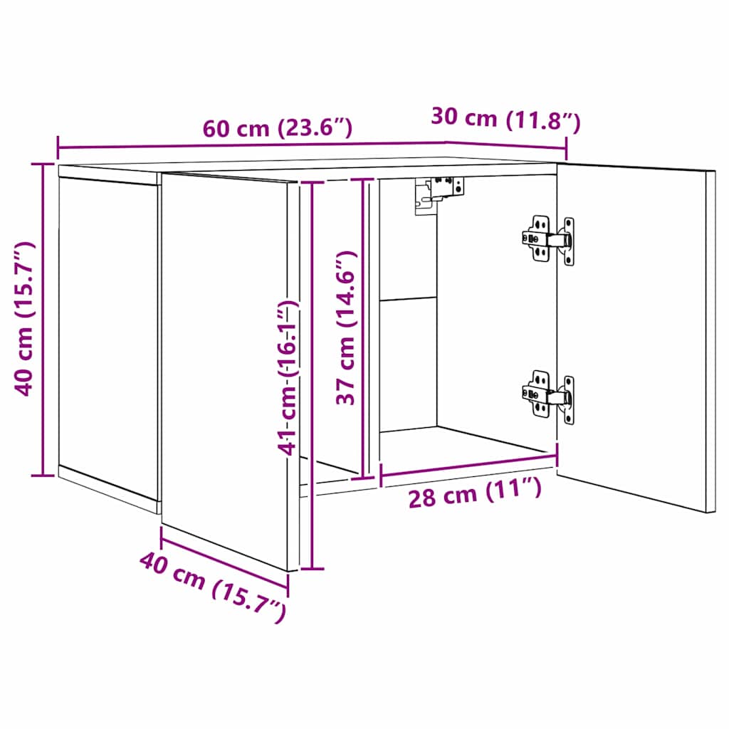 TV zidna jedinica Zidne 5 pcs Crni hrast Konstruirano drvo