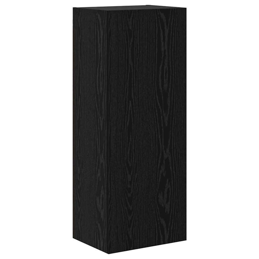 TV zidne jedinice 4 pcs Crni hrast Konstruirano drvo