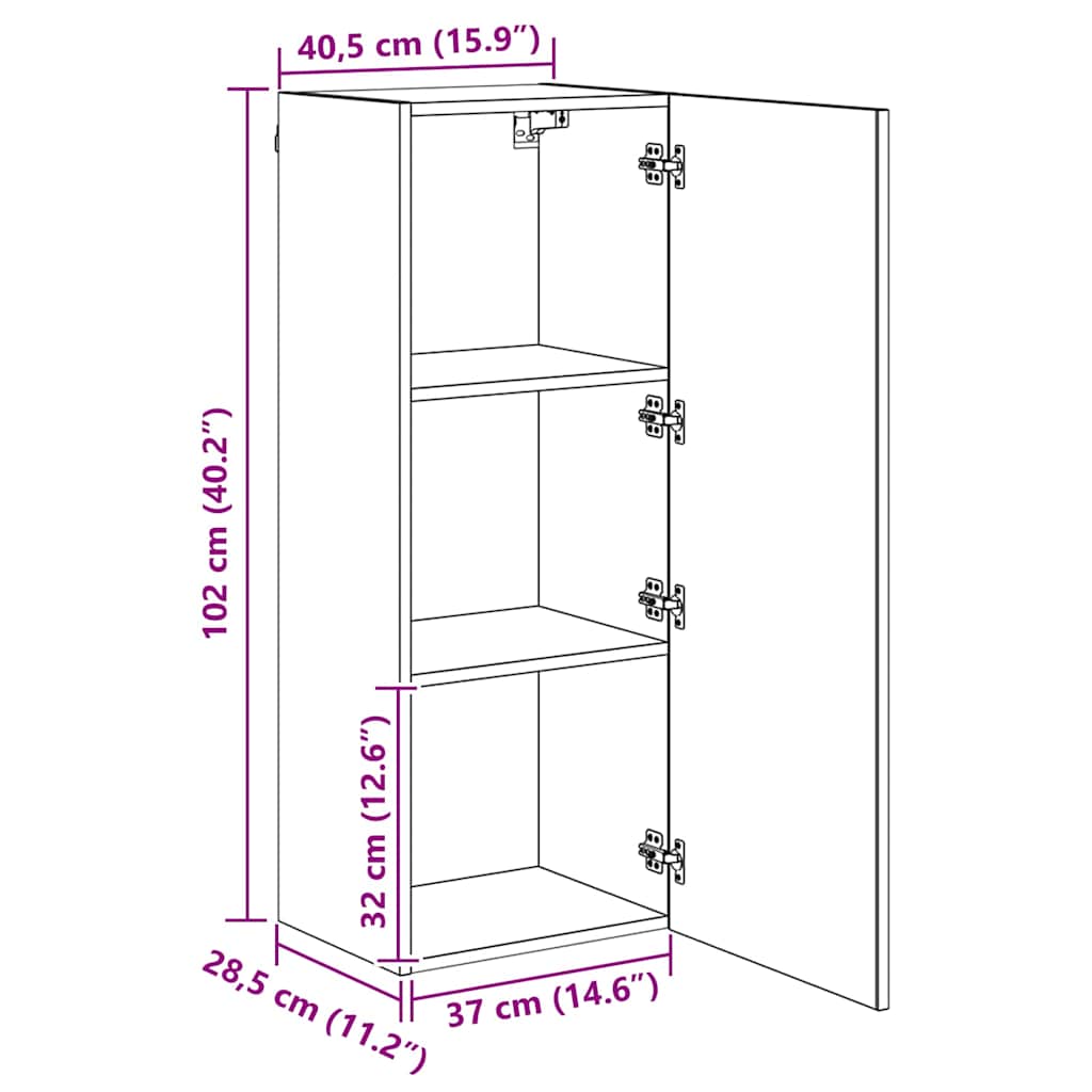 TV zidne jedinice 4 pcs Crni hrast Konstruirano drvo
