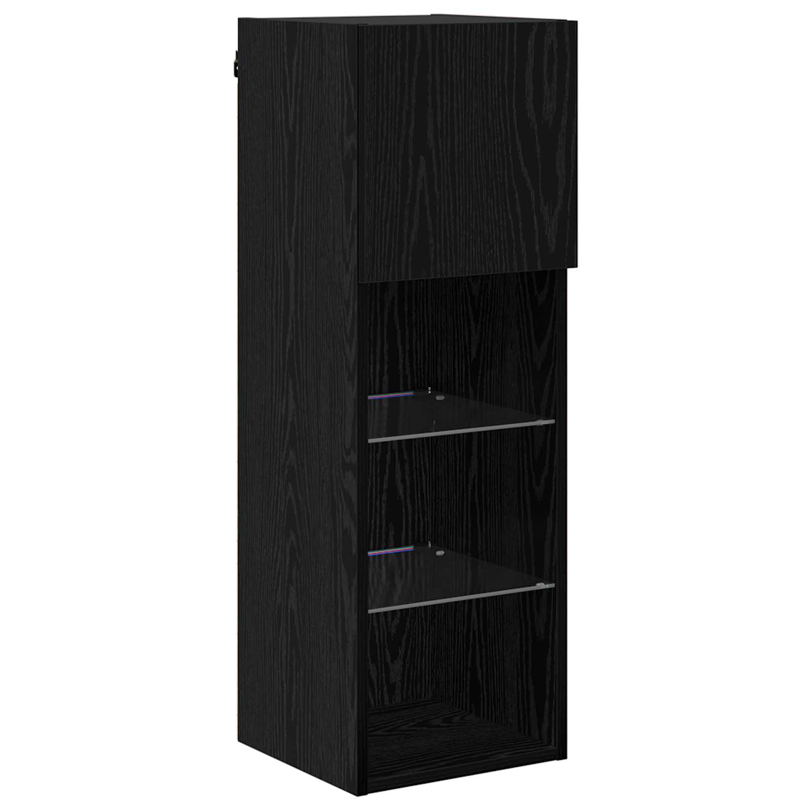 TV zidni ormari Zidne 4 pcs Crni hrast Konstruirano drvo