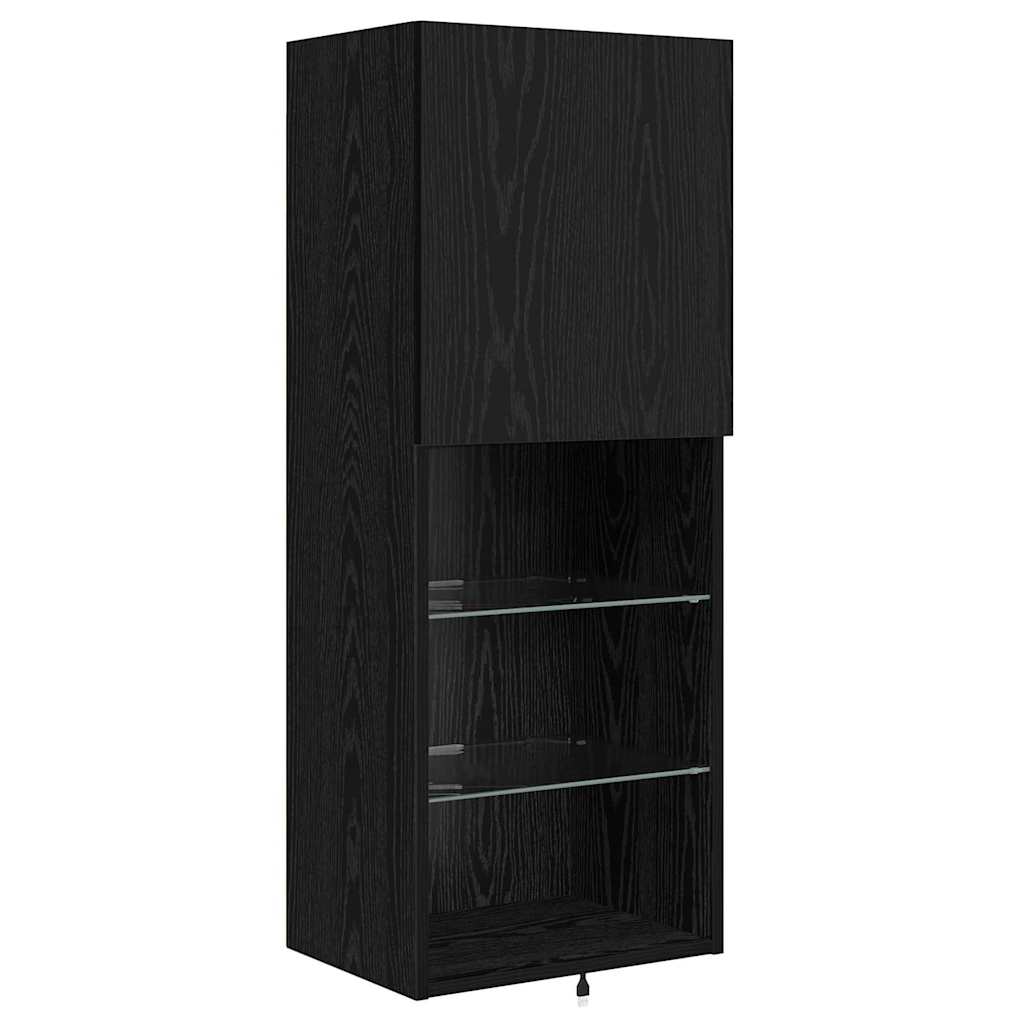TV zidne jedinice Zidne 4 pcs Crni hrast Konstruirano drvo