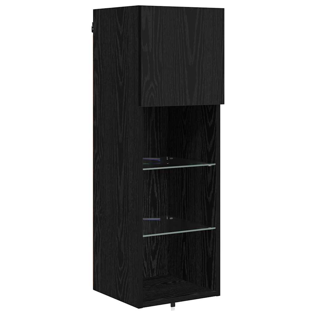 TV zidne jedinice Zidne 4 pcs Crni hrast Konstruirano drvo