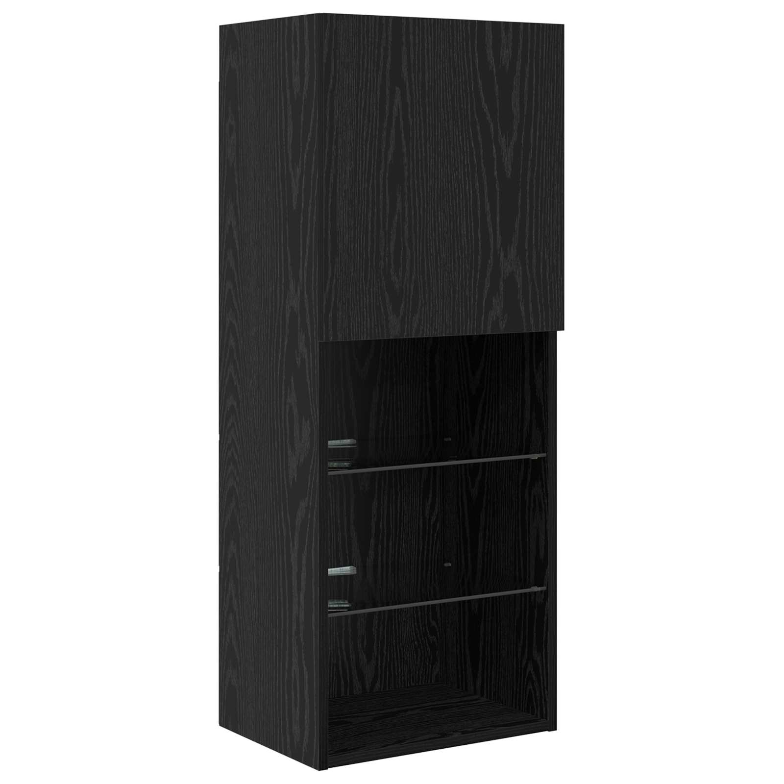 TV zidne jedinice s LED-om 5 pcs Crni hrast Konstruirano drvo