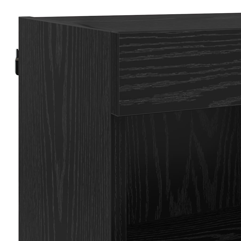 TV zidne jedinice s LED-om 6 pcs Crni hrast Konstruirano drvo