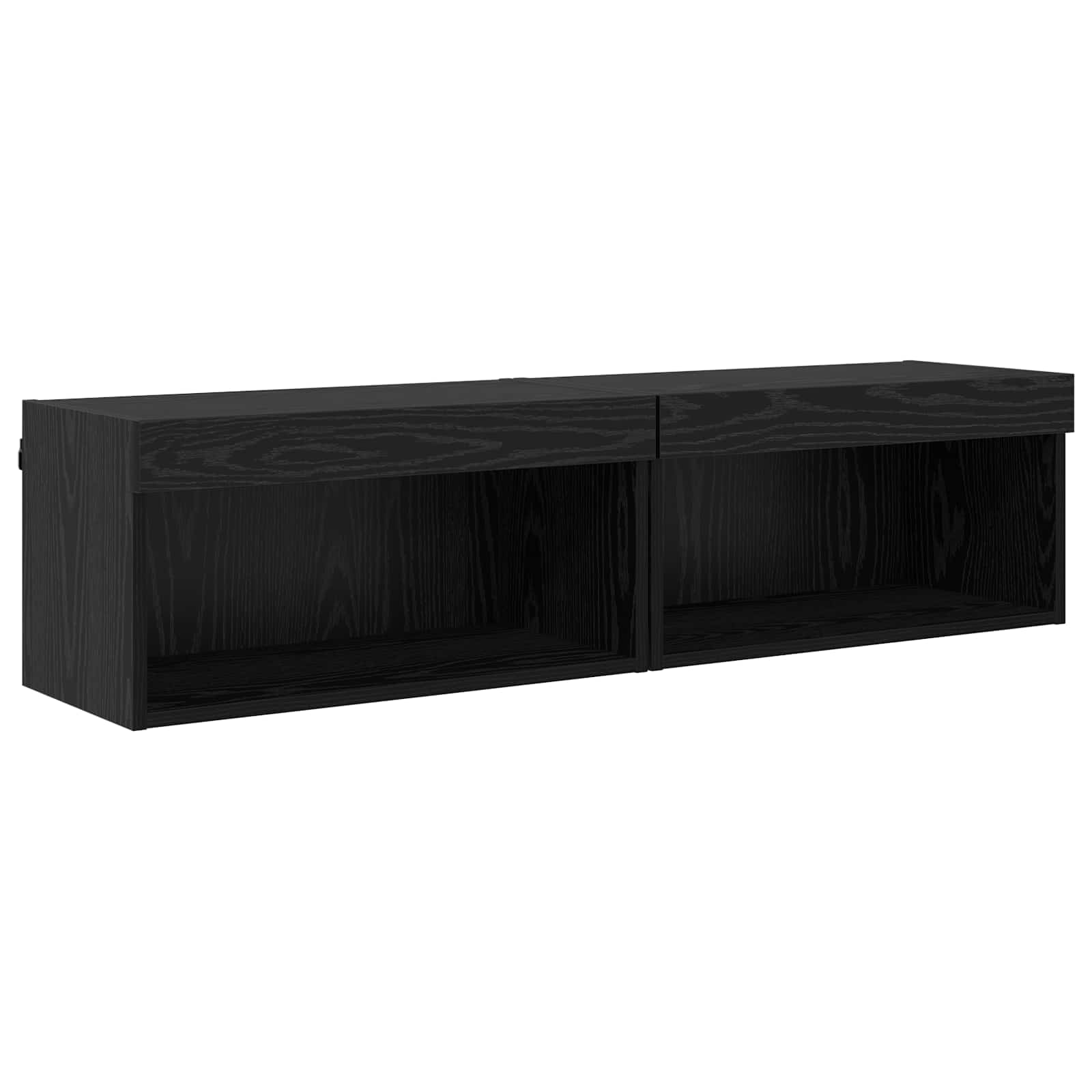Set zidnog ormarića za TV 6 pcs Crni Hrast Konstrukcijsko drvo