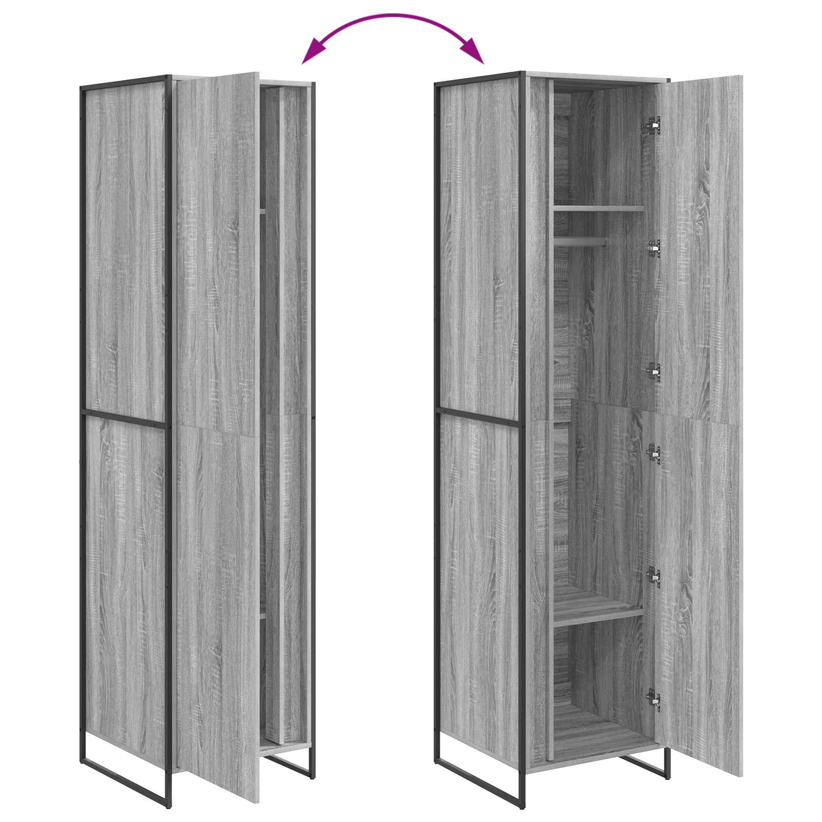 Ormar s pohranom Siva Sonoma 50 x 50 x 200 cm Konstruirano drvo