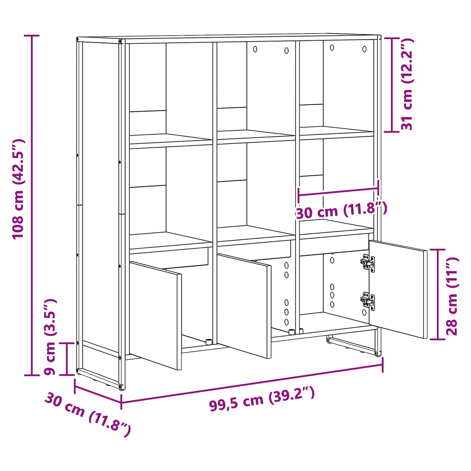 Ormarić za knjige 2 pcs Dimni hrast 99,5 x 30 x 108 cm