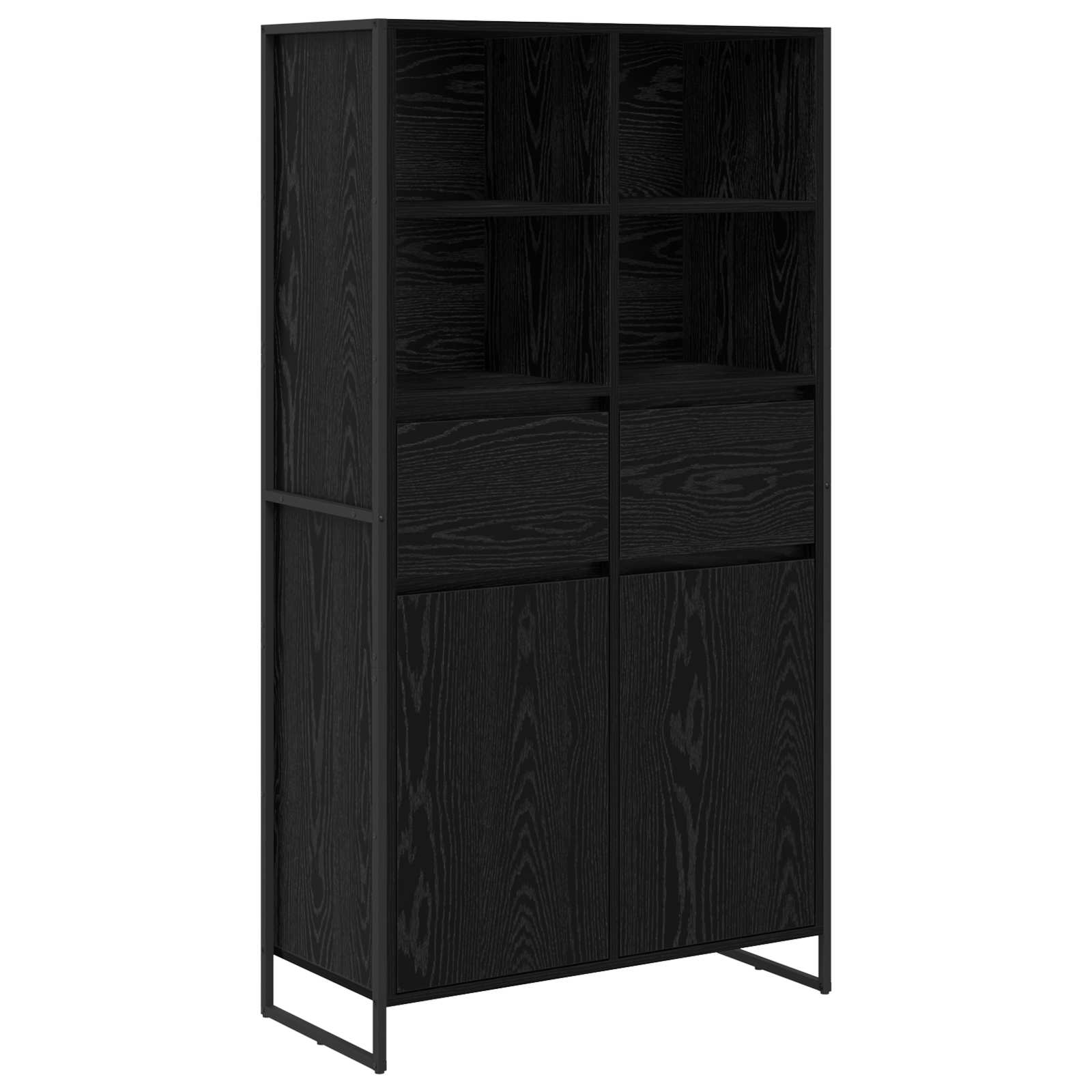 Kreveta 2 pcs Crni hrast 81 x 36 x 150.5 cm Konstruirano drvo