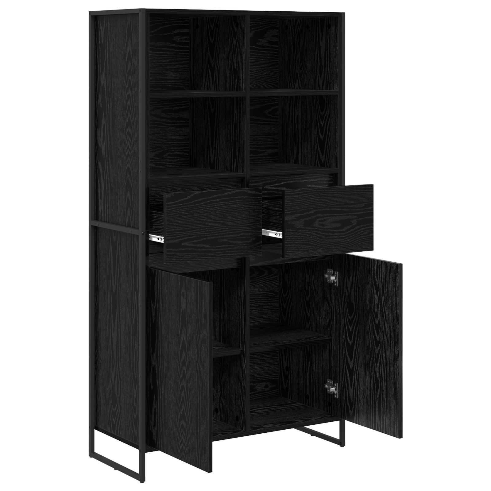 Kreveta 2 pcs Crni hrast 81 x 36 x 150.5 cm Konstruirano drvo