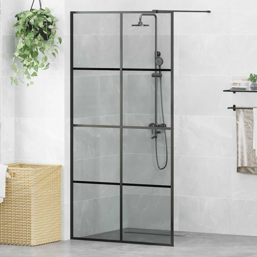 Zid za walk-in tuš Crna 100 x 195 cm Staklo otporno na udarce