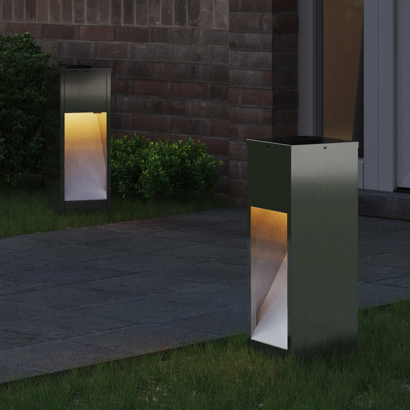 Solarna LED svjetiljka za stazu 2 pcs Srebrno Galvanizirano