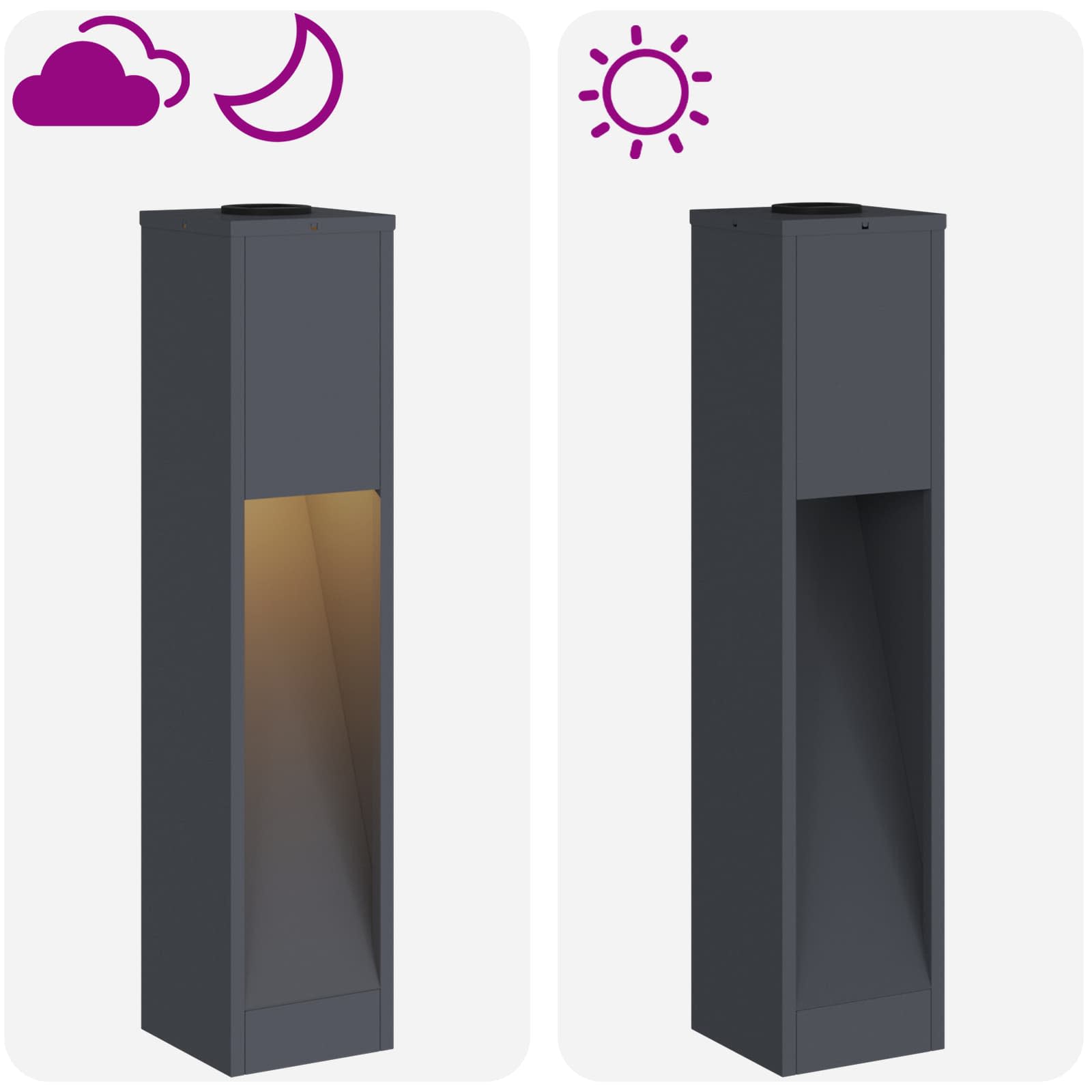 Solarna LED svjetiljka za stazu 2 pcs Antracit