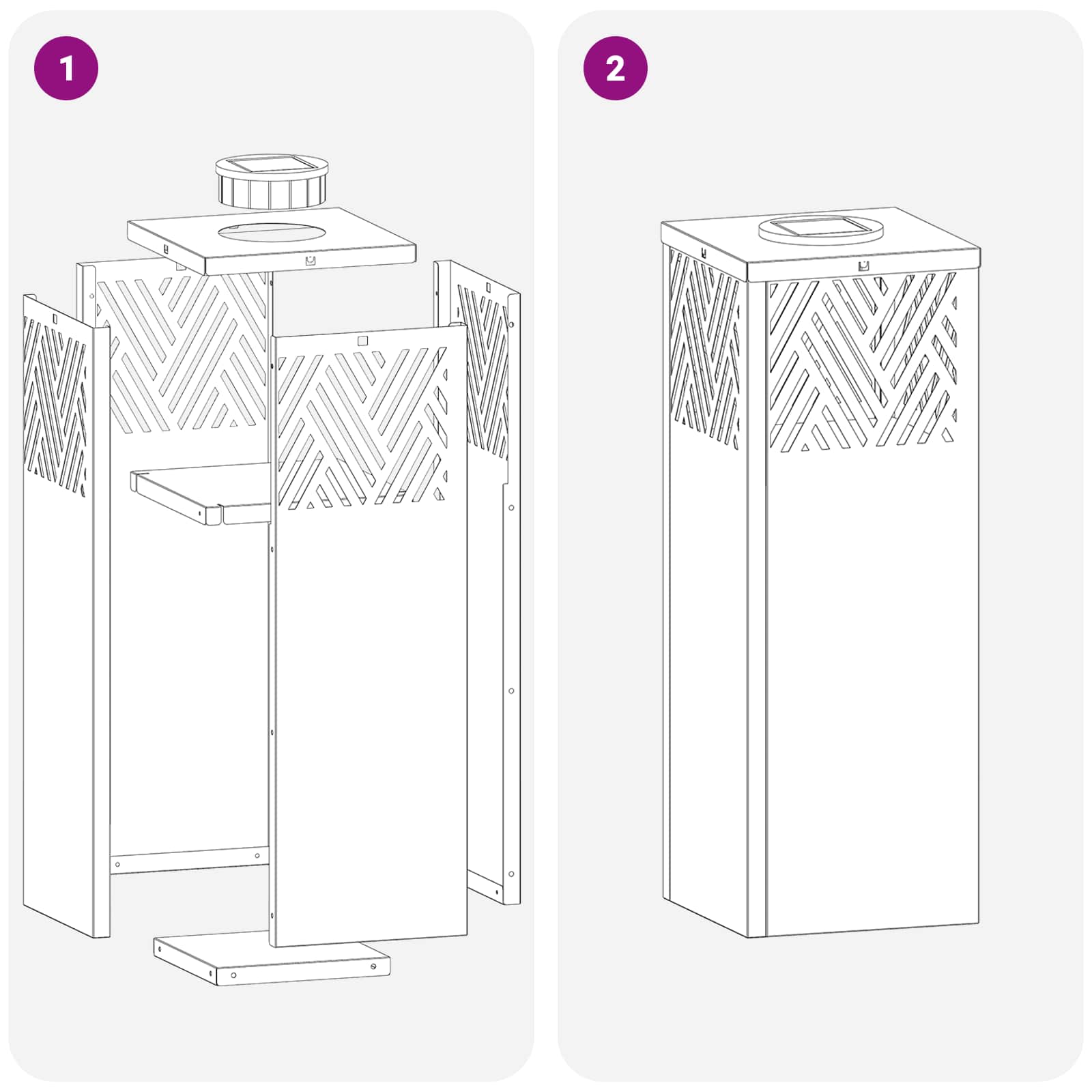 Solarna LED svjetlost za stazu 2 pcs Srebrno Galvanizirano