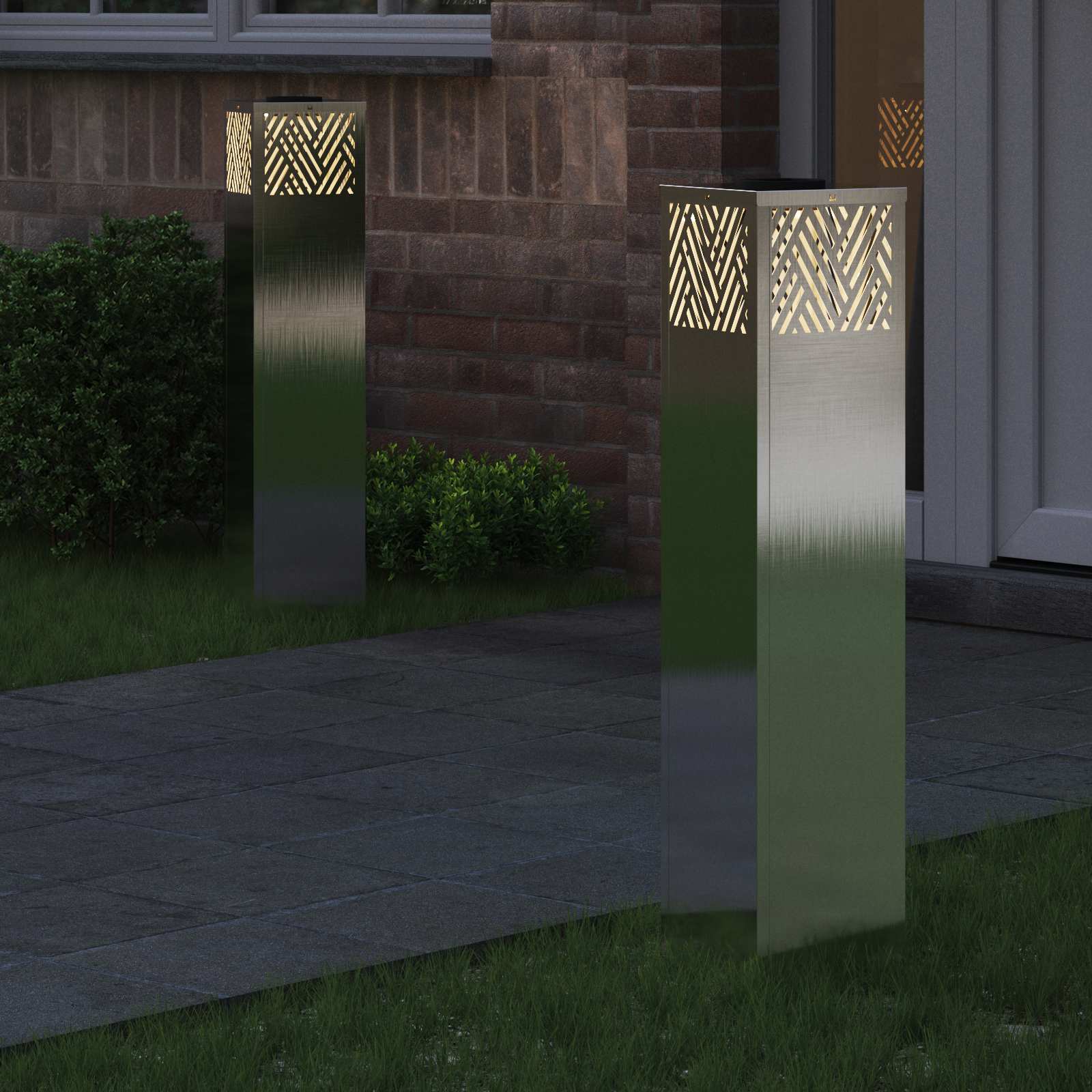 Solarna LED svjetlost za stazu 2 pcs Srebrno Nehrđajući čelik