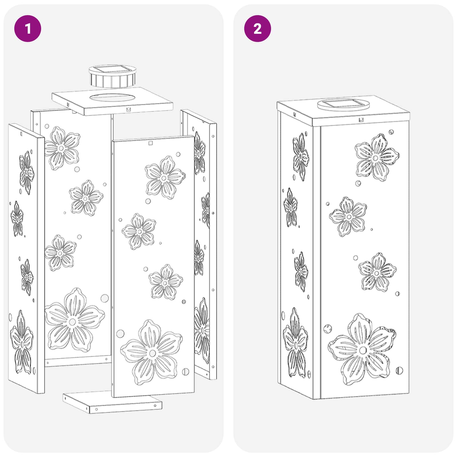 Solarna LED svjetlost za stazu 2 pcs Crna Hladno valjana čelika