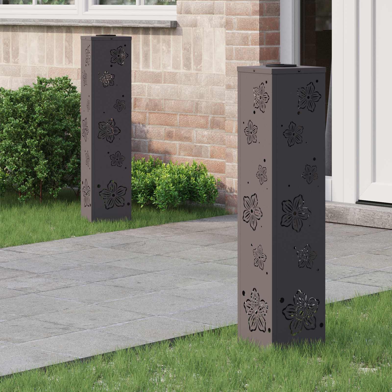 Solarna LED svjetlost za stazu 2 pcs Crna Hladno valjana čelika