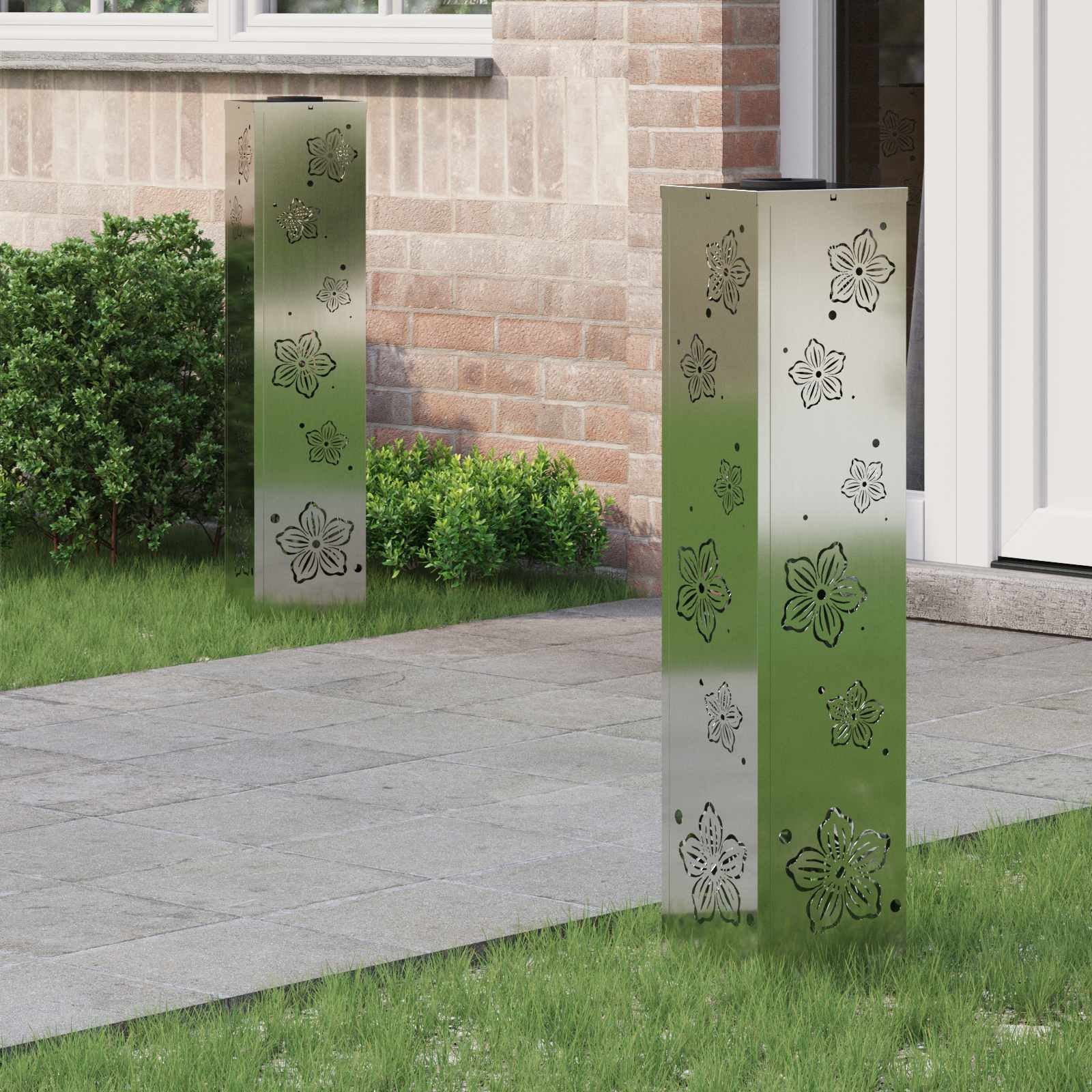 Solarna LED svjetlost za stazu 2 pcs Srebrno Cinkani čelik