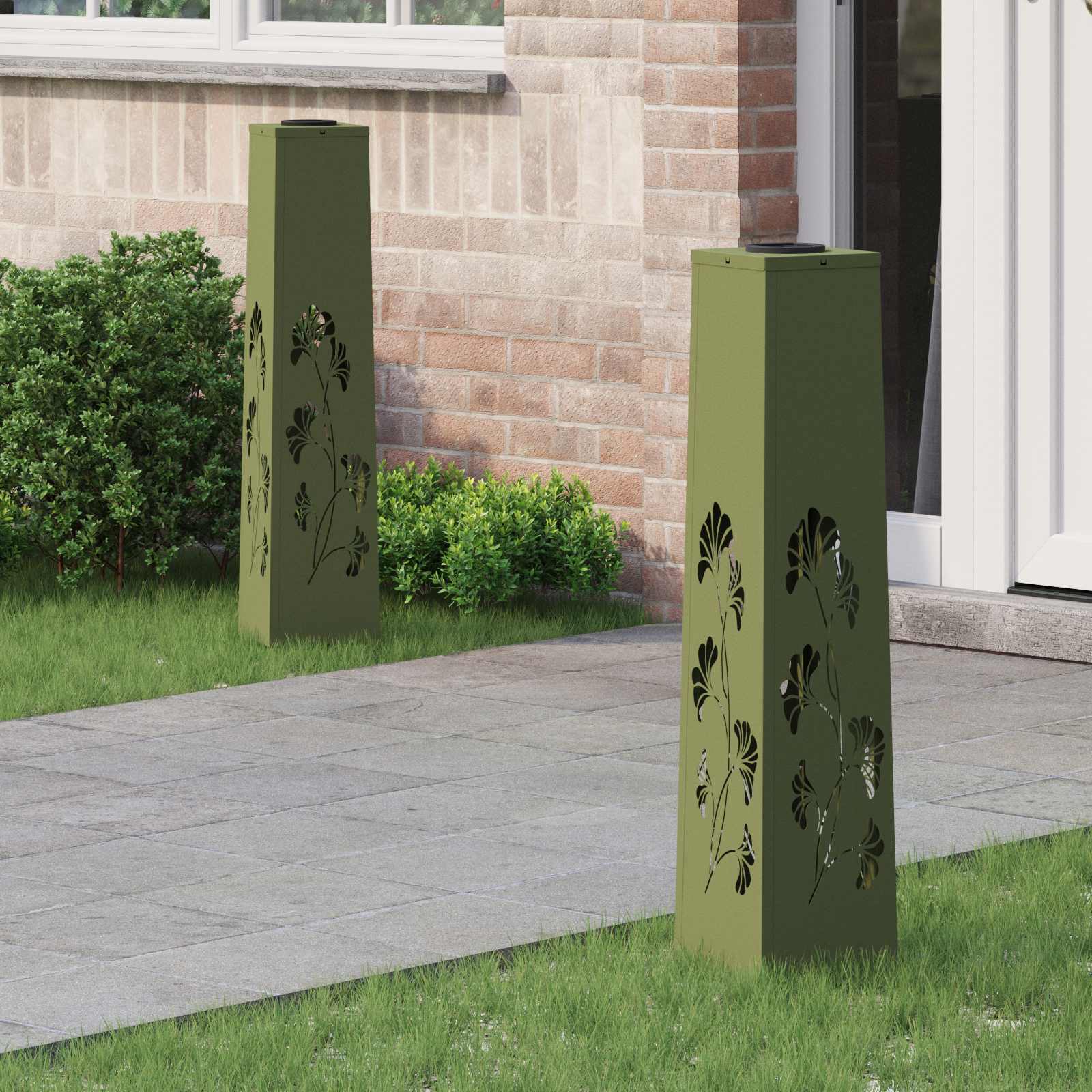 Solarna LED svjetlost za stazu 2 pcs Maslinasto zelena
