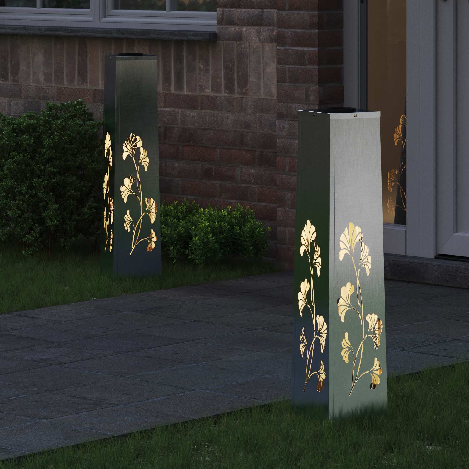 Solarna LED svjetlost za stazu 2 pcs Srebrno Nehrđajući čelik