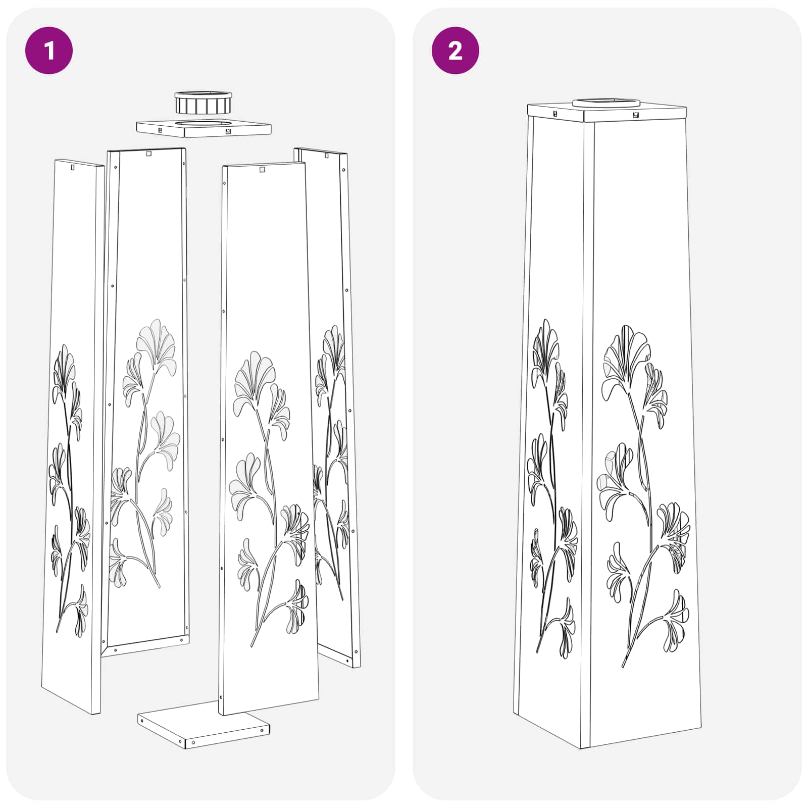 Solarna LED svjetlost za stazu 2 pcs Rđa