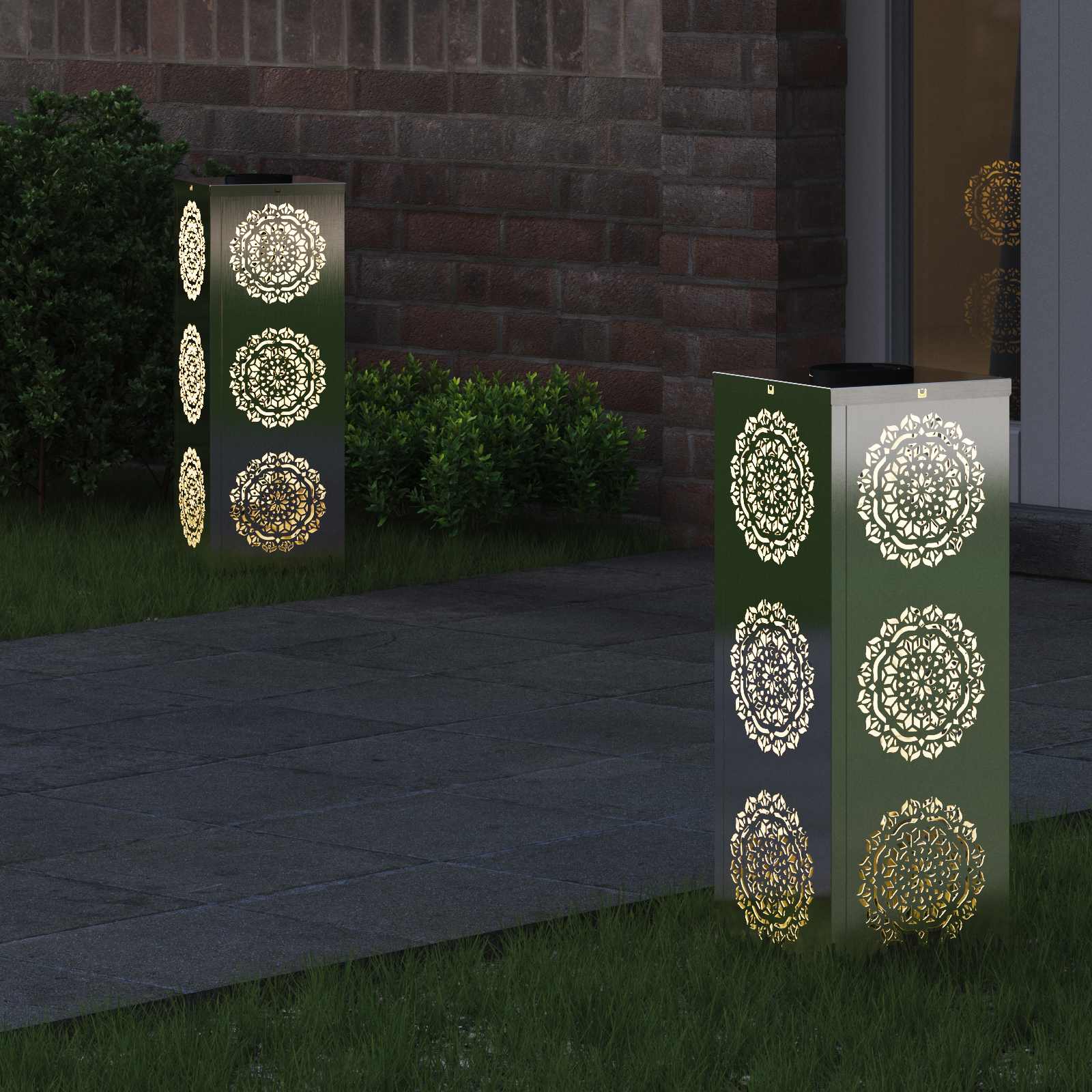 Solarna LED svjetlost za stazu 2 pcs Srebrno Nehrđajući čelik