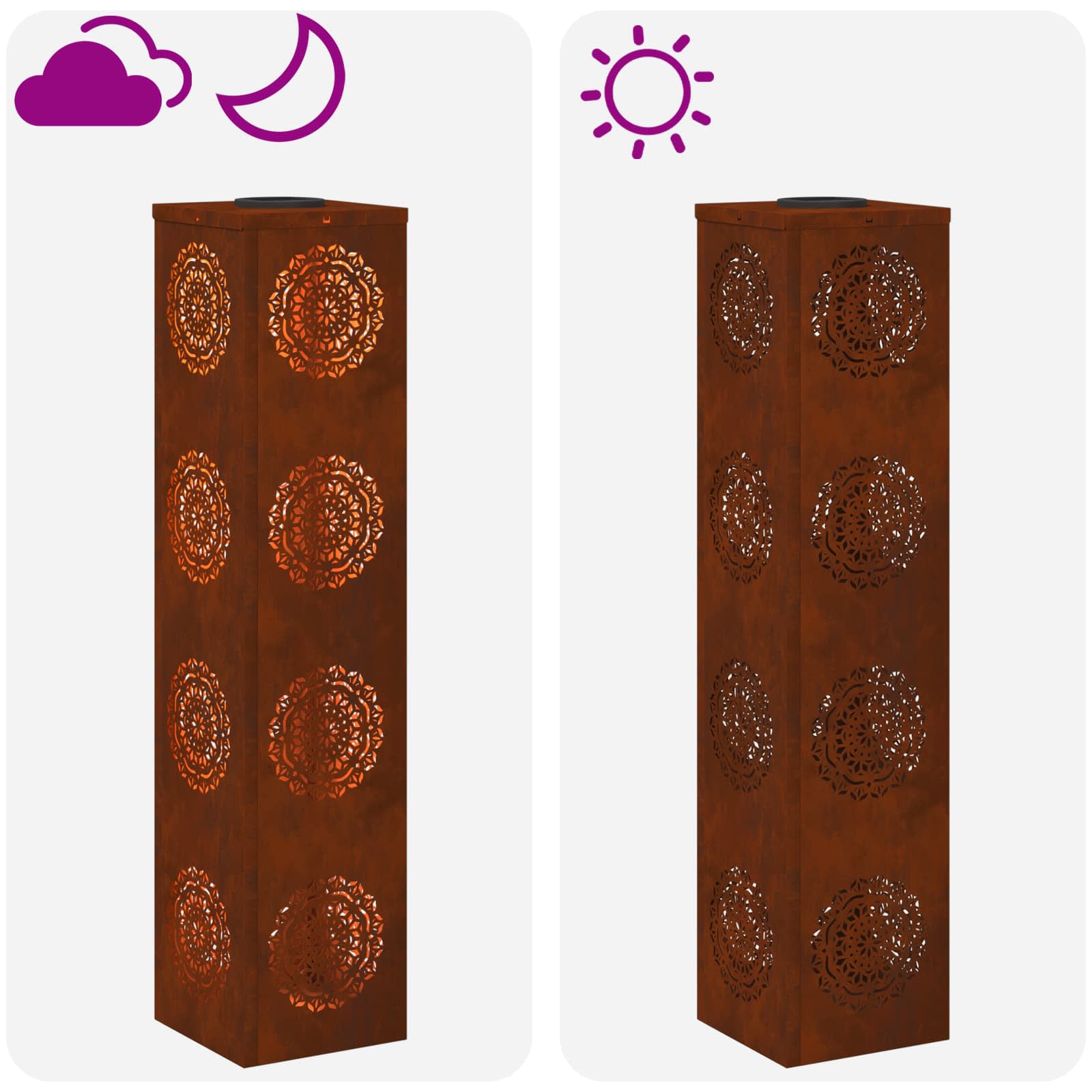 Solarna LED svjetlost za stazu 2 pcs Rđa