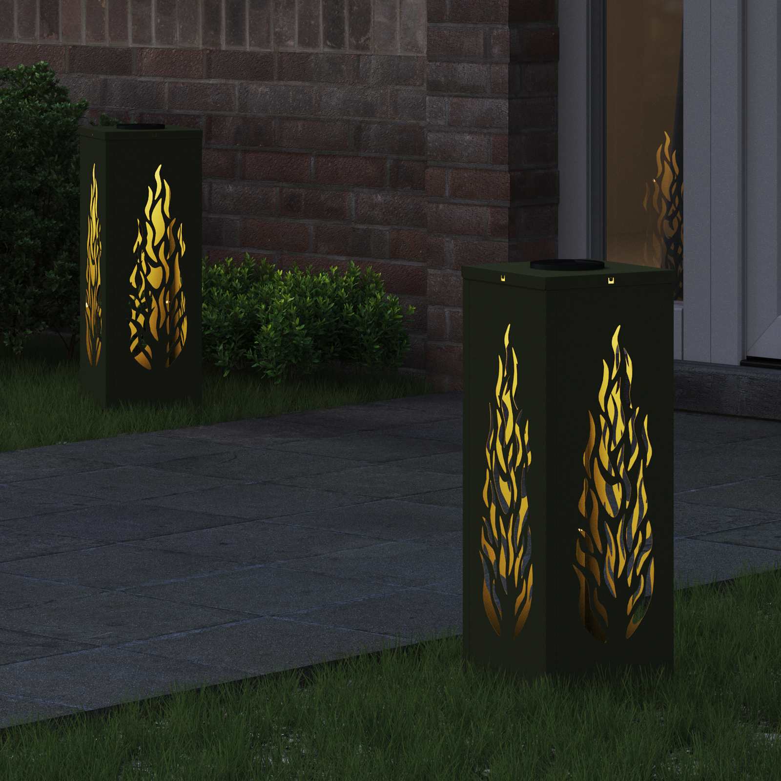 Solarna LED svjetlost za stazu 2 pcs Maslinasto zelena