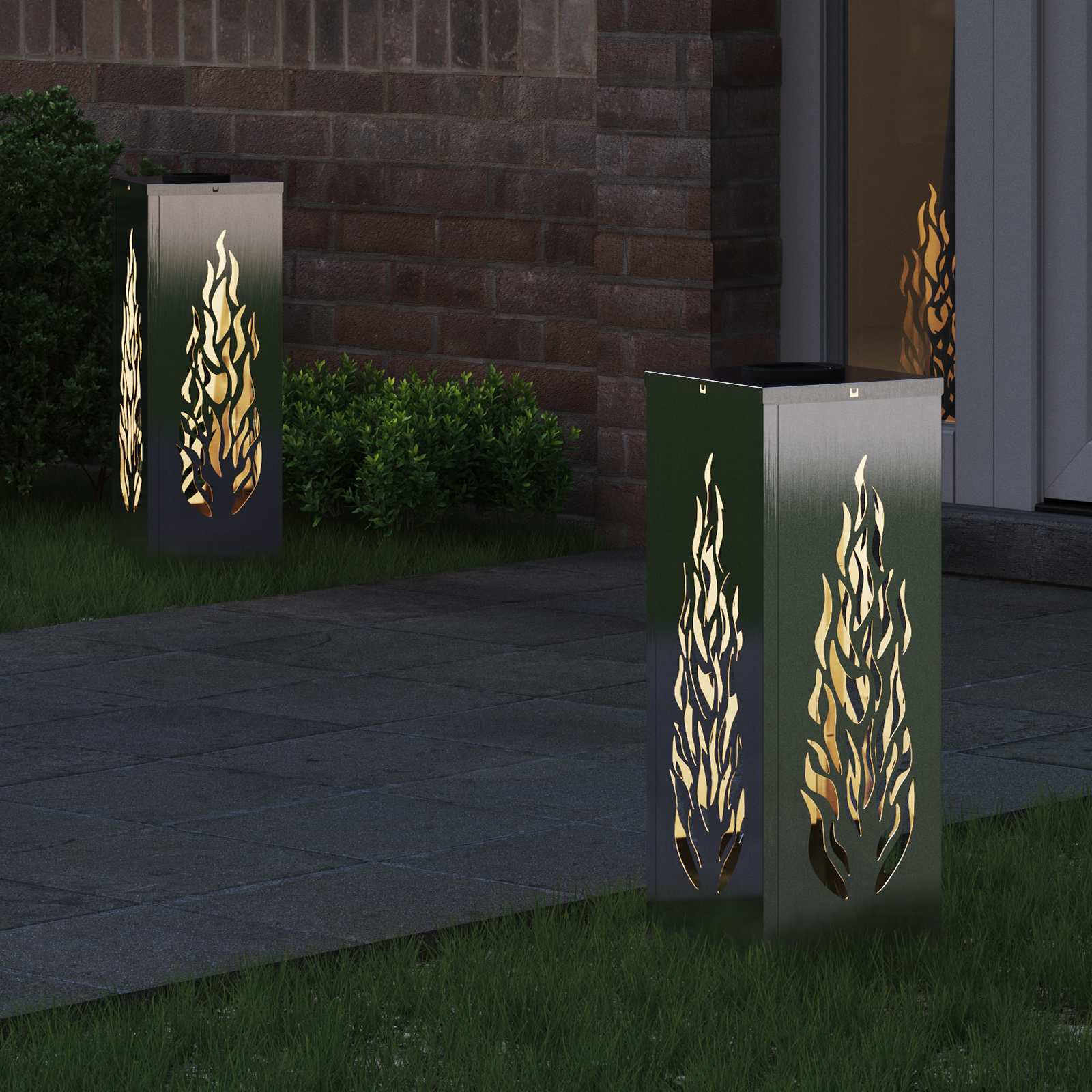Solarna LED svjetlost za stazu 2 pcs Srebrno Nehrđajući čelik