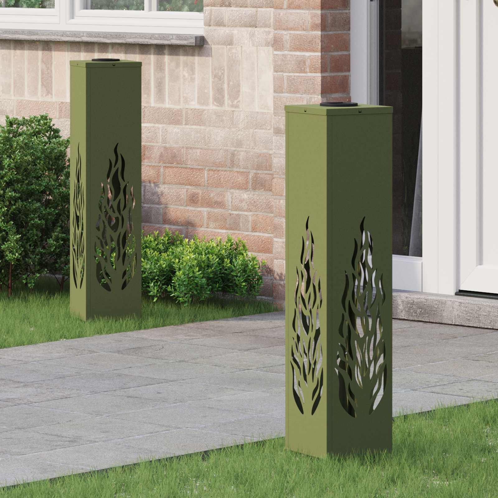 Solarna LED svjetlost za stazu 2 pcs Maslinasto zelena