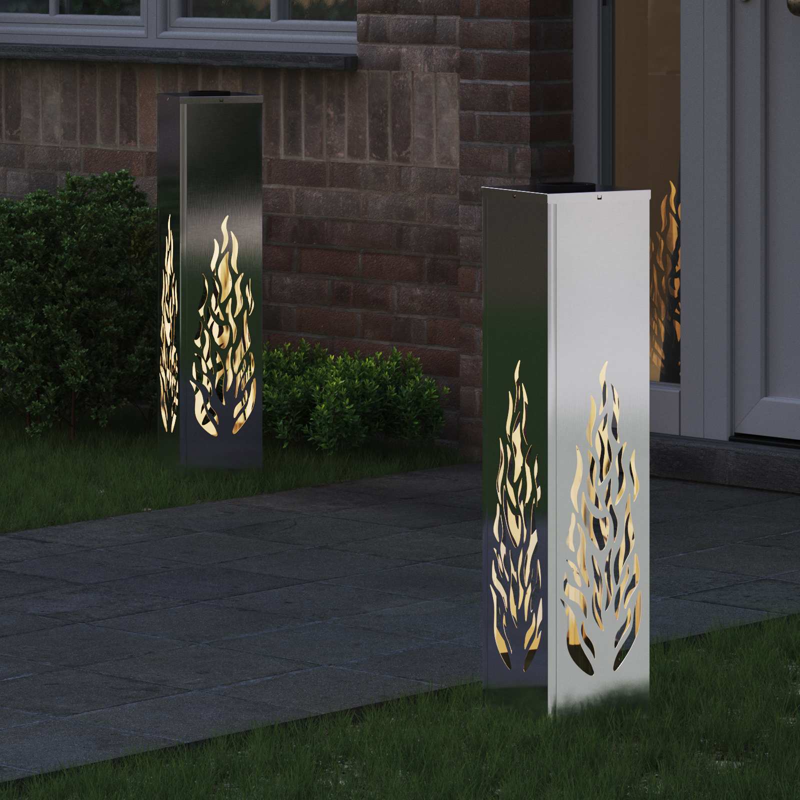 Solarna LED svjetlost za stazu 2 pcs Srebrno Nehrđajući čelik