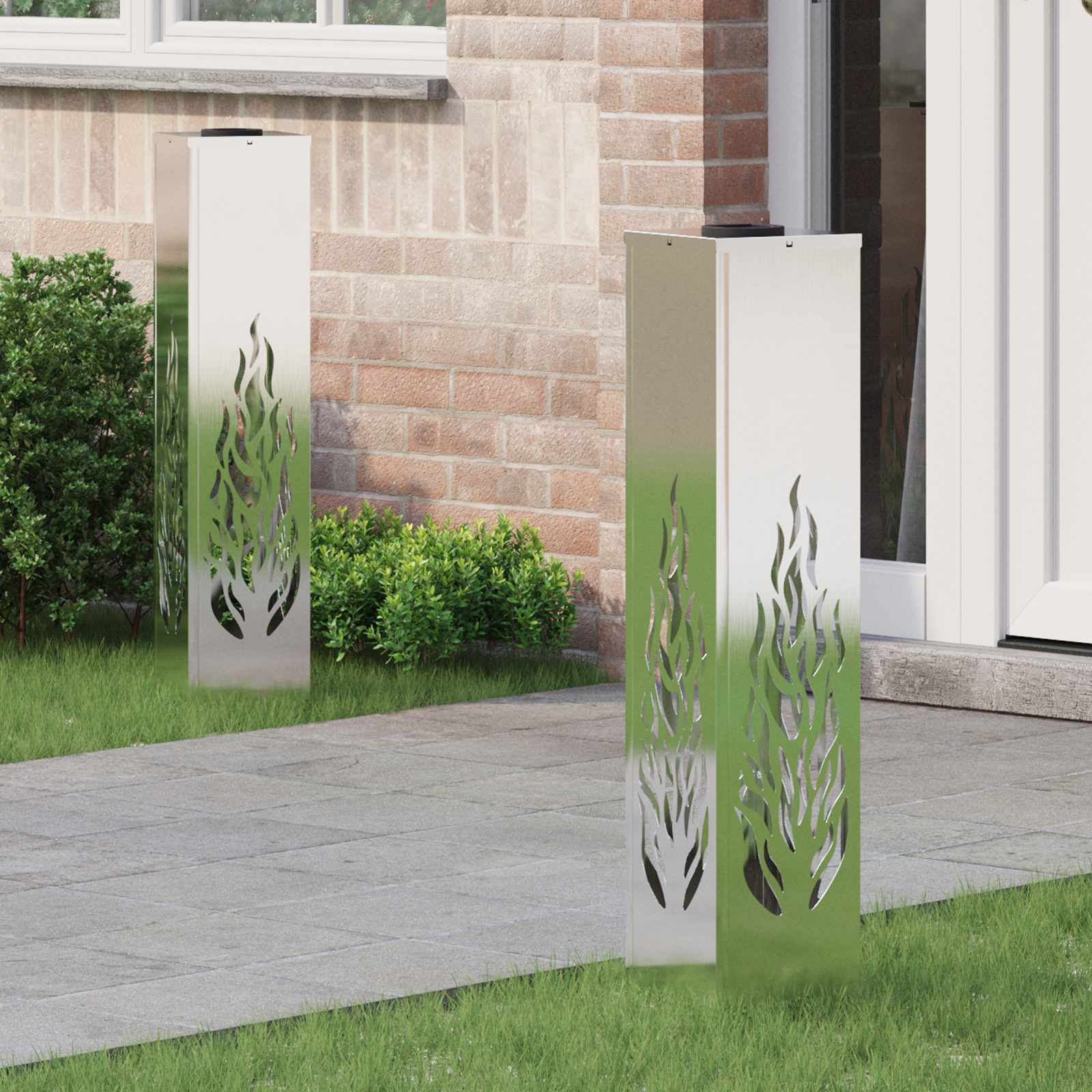 Solarna LED svjetlost za stazu 2 pcs Srebrno Nehrđajući čelik