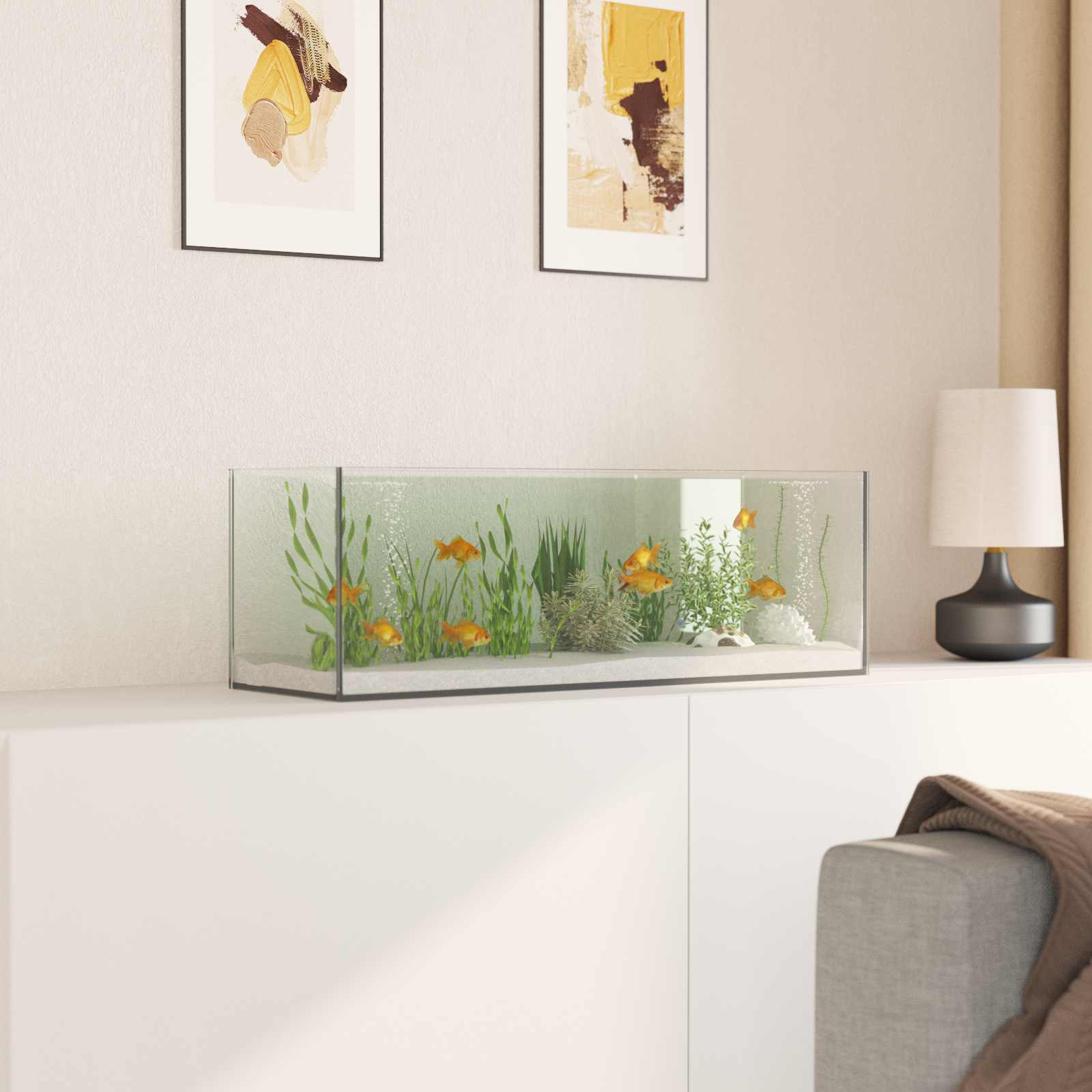 Akvarij s pohranom *Transparent*an 60 x 20 x 20 cm Stakl