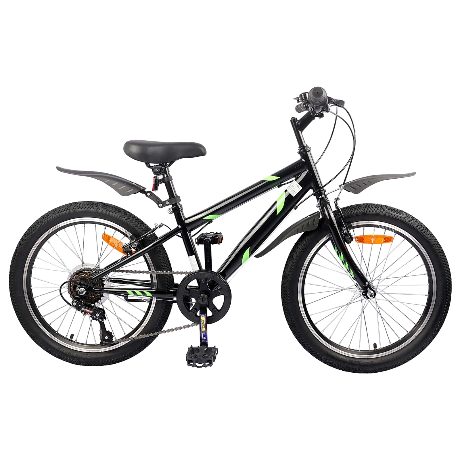 Dječji Bicikl 20 Inča 6-Speed za djecu od 6 do 11 godina Crna