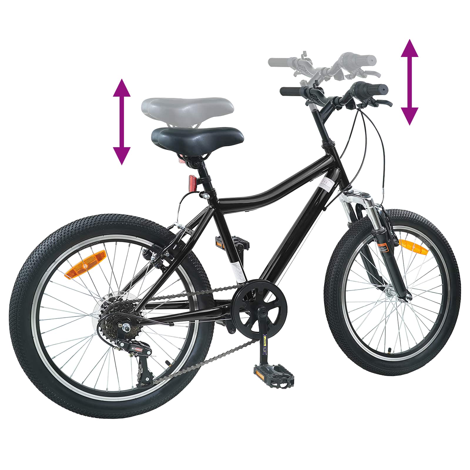 Dječji Bicikl 24 Inča 6-Speed za djecu od 8 do 12 godina Crna
